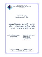 ẢNH HƯỞNG của KÍCH cỡ THỨC ăn lên tỷ lệ TIÊU hóa DƯỠNG CHẤT và QUÁ TRÌNH SINH KHÍ IN VITRO 