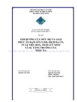 ẢNH HƯỞNG của mức độ và LOẠI THỨC ăn đạm lên n   NH3 DỊCH dạ cỏ, tỷ lệ TIÊU HOÁ, TÍCH LUỸ NITƠ và sự TĂNG TRƯỞNG của TRÂU TA 