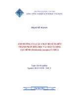 ẢNH HƯỞNG của các CHẤT bổ SUNG đến THÀNH PHẦN hóa học và CHẤT LƯỢNG lục BÌNH (eichhornia crassipes) ủ CHUA 