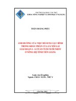 ẢNH HƯỞNG của VIỆC bổ SUNG lục BÌNH TRONG KHẨU PHẦN của gà nòi LAI GIAI ĐỌAN 4   14 TUẦN TUỔI NUÔI NHỐT ở NÔNG hộ TỈNH TIỀN GIANG 