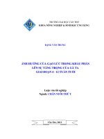 ẢNH HƯỞNG của gạo lức TRONG KHẨU PHẦN lên sự TĂNG TRỌNG của gà TA GIAI ĐỌAN 4   12 TUẦN TUỔI 
