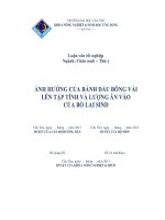 ẢNH HƯỞNG của BÁNH dầu BÔNG vải lên tập TÍNH và LƯỢNG ăn vào của bò LAI SIND 