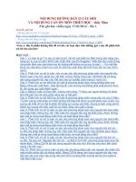 NỘI DUNG HƯỚNG DẪN 23 CÂU HỎI VÀ NỘI DUNG CẦN ÔN MÔN TRIẾT HỌC –