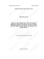 Quản lý hệ thống hạ tầng kỹ thuật phường trung văn, quận nam từ liêm, thành phố hà nội với sự tham gia của cộng đồng (tt) 
