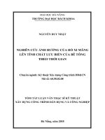 Nghiên cứu ảnh hưởng của hồ xi măng lên tính chất lưu biến của bê tông theo thời gian