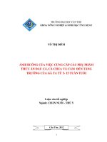 ẢNH HƯỞNG của VIỆC CUNG cấp các PHỤ PHẨM THỨC ăn đầu cá, cà CHUA và cám đến TĂNG TRƯỞNG của gà TA từ 5   15 TUẦN TUỔI 