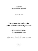 Truyện cổ Bru  Vân Kiều nhìn từ tâm lý học tộc người