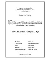 Đánh giá thực trạng chất lượng nước sinh hoạt và đề xuất một số giải pháp cung cấp nước sạch sinh hoạt tại thành phố cao bằng   tỉnh cao bằng 