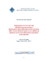 ẢNH HƯỞNG của các mức độ bìm bìm TRONG KHẨU PHẦN TRÊN KHẢ NĂNG tận DỤNG THỨC ăn, sự TÍCH lũy đạm và các THÔNG số  DỊCH dạ cỏ PHAN RANG GIAI ĐỌAN TĂNG TRƯỞNG 