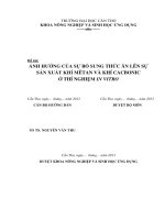 ẢNH HƯỞNG của sự bổ SUNG THỨC ăn lên sự sản XUẤT KHÍ MÊTAN và KHÍ CACBONIC ở THÍ NGHIỆM IN VITRO 