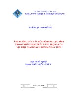 ẢNH HƯỞNG của các mức bổ SUNGLỤC BÌNH TRONG KHẨU PHẦN TRÊN TĂNG TRỌNG của vịt THỊT GIAI đoạn 21 đến 56 NGÀY TUỔI 