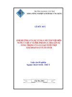 ẢNH HƯỞNG của sự cấp cám với môn nước ủ CHUA và PHỤ PHẨM cá TRA lên sự TĂNG TRỌNG của gà SAO NUÔI THỊT GIAI đoạn 6   13 TUẦN TUỔI 