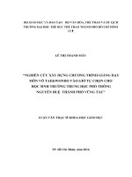 Nghiên Cứu Xây Dựng Chương Trình Giảng Dạy Môn Võ Taekwondo Vào Giờ Tự Chọn Cho  Học Sinh Trường Trung Học Phổ Thông Nguyễn Huệ  Thành Phố Vũng Tàu