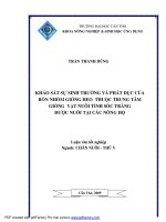 KHẢO sát sự SINH TRƯỞNG và PHÁT dục của bốn NHÓM GIỐNG HEO THUỘC TRUNG tâm GIỐNG vật NUÔI TỈNH sóc TRĂNG được NUÔI tại các NÔNG hộ 