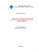 KHẢO sát ẢNH HƯỞNG của TUỔI lên tỷ lệ và CHẤT LƯỢNG của gà đẻ HISEX BROWN 