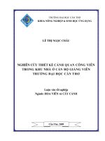 NGHIÊN cứu THIẾT kế CẢNH QUAN CÔNG VIÊN TRONG KHU NHÀ ở cán bộ GIẢNG VI ên TRƯỜNG đại học cần THƠ 