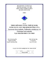 THEO dõi KHẢ NĂNG THÍCH NGHI, NĂNG SUẤT, GIÁ TRỊ DINH DƯỠNG của leucaena leucocephala, calliandra calothyrsus và flemingia macrophylla tại THÀNH PHỐ cần THƠ 