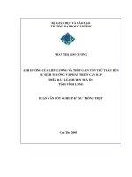 ẢNH HƯỞNG của LIỀU LƯỢNG và THỜI GIAN tồn TRỮ TRẤU đến sự SINH TRƯỞNG và PHÁT TRIỂN cây bắp TRÊN đất lúa HUYỆN TRÀ ôn TỈNH VĨNH LONG 