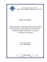 ẢNH HƯỞNG LIỀU LƯỢNG bón vôi lên SỰTHAY đổi ph, ACID TỔNG, al 3+ TRAO đổi và lân hữu DỤNG TRONG đất PHÈN tại TRI tôn – AN GIANG và LONG mỹ  hậu GIANG 