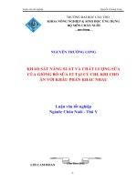 KHẢO sát NĂNG SUẤT và CHẤT LƯỢNG sữa của GIỐNG bò sữa f2 tại củ CHI, KHI CHO ăn với KHẨU PHẦN KHÁC NHAU 
