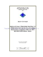 KHẢO sát đặc TÍNH SINH TRƯỞNG và TÍNH NĂNG sản XUẤT của cây cỏ mồm với các mức độ PHÂN bón KHÁC NHAU 