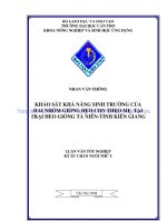 KHẢO sát KHẢ NĂNG SINH TRƯỞNG của HAI NHÓM GIỐNG HEO CON THEO mẹ tại TRẠI HEO GIỐNG tà NIÊN   TỈNH KIÊN GIANG 