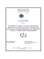 XÁC ĐỊNH cấu TRÚC và KHẢ NĂNG KHÁNG KHUẨN của CHIẾT CHẤT CHỨA TRONG CAO XUÂN HOA được LY TRÍCH BẰNG CHLOROFORM 