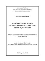 Nghiên cứu thực nghiệm về tính chất cơ lý của bê tông khi sử dụng phụ gia