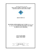 SO SÁNH 6 GIỐNG (DÒNG) đậu NÀNH glycine max (l )merrill tại TRƯỜNG đại học cần THƠ vụ ĐÔNG XUÂN 2010   2011 