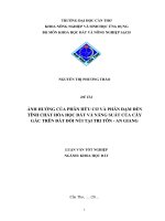 ẢNH HƯỞNG của PHÂN hữu cơ và PHÂN đạm đến TÍNH CHẤT hóa học đất và NĂNG SUẤT của cây gấc TRÊN đất đồi núi tại TRI tôn   AN GIANG 