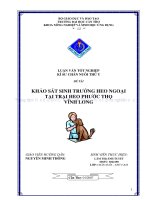 KHẢO sát SINH TRƯỞNG HEO NGOẠI tại TRẠI HEO PHƯỚC THỌ VĨNH LONG 