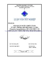 BẢO QUẢN CHẾ BIẾN bột cá TRA để làm THỨC ăn CHO GIA súc THEO PHƯƠNG PHÁP hóa học 