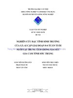 NGHIÊN cứu đặc TÍNH SINH TRƯỞNG của gà AI cập GIAI đoạn 0   4 TUẦN TUỔI NUÔI tại TRUNG tâm GIỐNG GIA súc GIA cầm TỈNH sóc TRĂNG 