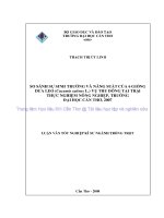 SO SÁNH sự SINH TRƯỞNG và NĂNG SUẤ t của 6 GIỐNG dưa LEO (cucumis sativus l ) vụ THU ĐÔNG tại TRẠI THỰC NGHIỆM NÔNG NGHIỆP, TRƯỜNG đại học cần THƠ , 2007 