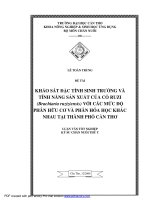 KHẢO sát đặc TÍNH SINH TRƯỞNG và TÍNH NĂNG sản XUẤT của cỏ RUZI với CÁCMỨC độ PHÂN hữu cơ và PHÂN hóa học KHÁC NHAU tại THÀNH PHỐ cần THƠ 