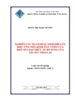 NGHIÊN cứu SO SÁNH sự SINH KHÍ gây HIỆU ỨNG NHÀ KÍNH ở IN VITRO của một số LOẠI THỨC ăn bổ SUNG của GIA súc NHAI lại 
