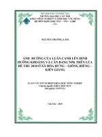 ẢNH HƯỞNG của LUÂN CANH lên DINH DƯỠNG KHOÁNG và cân BẰNG NPK TRÊN lúa hè THU 2010 ở xã hòa HƯNG – GIỒNG RIỀNG – KIÊN GIANG 