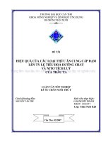 HIỆU QUẢ của các LOẠI THỨC ăn CUNG cấp đạm lên tỷ lệ TIÊU HOÁ DƯỠNG CHẤT và NITƠ TÍCH LUỸ của TRÂU TA 