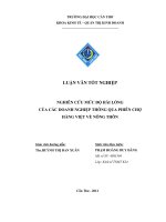 NGHIÊN cứu mức độ hài LÒNG của các DOANH NGHIỆP THÔNG QUA PHIÊN CHỢ HÀNG VIỆT về NÔNG THÔN 