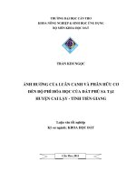 ẢNH HƯỞNG của LUÂN CANH và PHÂN hữu cơ đến độ PHÌ hóa học của đất PHÙ SA tại HUYỆN CAI lậy   TỈNH TIỀN GIANG 