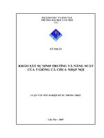 KHẢO sát sự SINH TRƯỞNG và NĂNG SUẤT của 5 GIỐNG cà CHUA NHẬP nội 