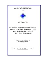 KHẢO sát đặc TÍNH HÌNH THÁI và SO SÁNH NĂNG SUẤT 24 GIỐNG lúa NGẮN NGÀY vụ ĐÔNG XUÂN 2009 – 2010 tại HUYỆN CHÂU THÀNH TỈNH AN GIANG 