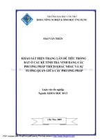 KHẢO sát HIỆN TRẠNG lân dễ TIÊU TRONG đất ở cầu kè TỈNH TRÀ VINH BẰNG các PHƯƠNG PHÁP TRÍCH KHÁC NHAU và sự TƯƠNG QUAN GIỮA các PHƯƠNG PHÁP 