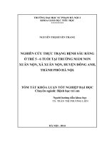 Nghiên cứu thực trạng bệnh sâu răng ở trẻ 5-6 tuổi tại trường Mầm non Xuân Nộn, huyện Đông Anh, thành phố Hà Nội