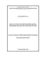 Quản lý ngân sách phường Đồng Quang, thành phố Thái Nguyên, tỉnh Thái Nguyên (Luận văn thạc sĩ)