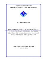 ĐÁNH GIÁ KHẢ NĂNG KÍCH THÍCH TĂNG TRƯỞNG cây cà CHUA và KHẢNĂNG KÍCH KHÁNG CHỐNG BỆNH héo RỦDO nấm FUSARIUM OXYSPORUM của một số CHỦNG PGPR TRONG điều KIỆN NHÀ lưới 