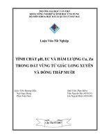 TÍNH CHẤT PH, EC và hàm LƯỢNG CU, ZN TRONG đất VÙNG tứ GIÁC LONG XUYÊN và ĐỒNG THÁP mười