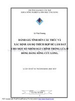 ĐÁNH GIÁ TÍNH bền cấu TRÚC và xác ĐỊNH ẩm độ THÍCH hợp để làm đất CHO một số NHÓM đất CHÍNH TRỒNG lúa ở ĐỒNG BẰNG SÔNG cửu LONG 