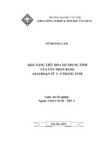 KHẢ NĂNG TIÊU hóa xơ TRUNG TÍNH  của cừu PHAN RANG  GIAI đoạn từ 3   5 THÁNG TUỔI 