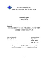 KHẢO sát một số CHỈ TIÊU SINH lý máu TRÊN CHÓ BỆNH TIÊU CHẢY máu 